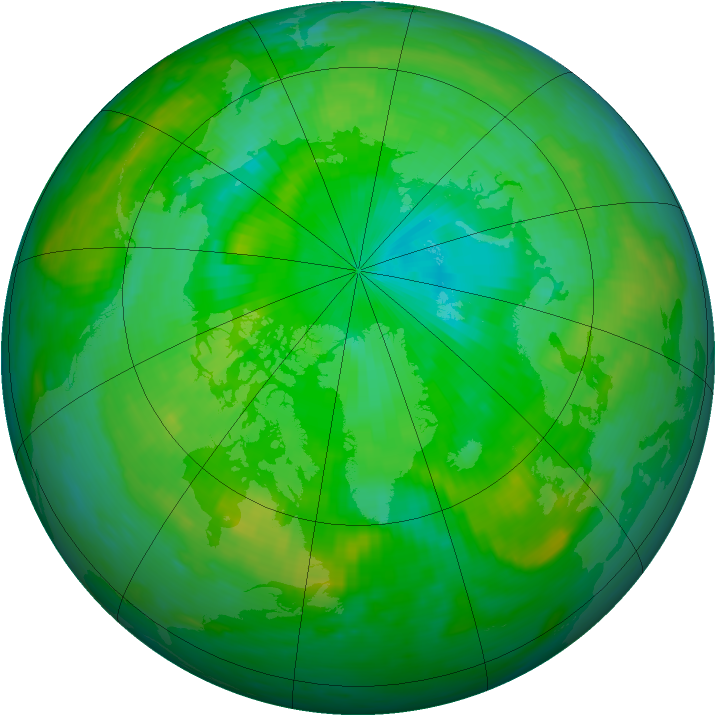 Arctic ozone map for 28 July 1985